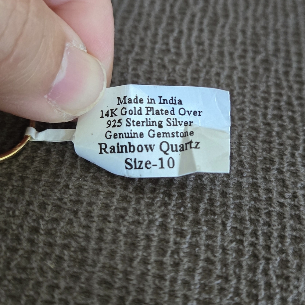 Shivam Cushion Cut Rainbow🌈 Quartz Ring💍 - NWT - Picture 7 of 16
